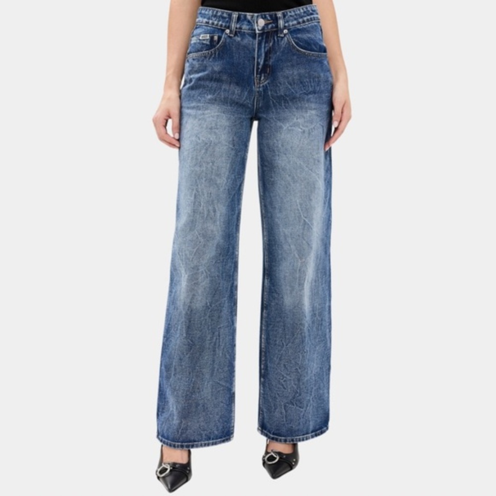 The Ragged Priest - Wide-Leg Dystopia Release Mid-Rise Jeans Size 29 Indigo